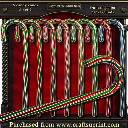 8 Candy Canes Set #2