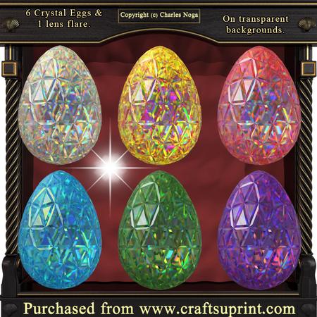 6 Crystal Eggs