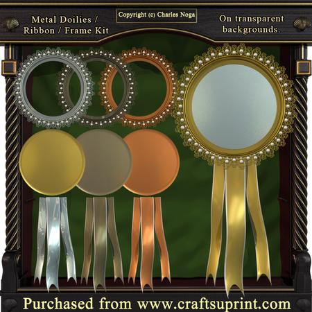 Metal Doilies Ribbon Frame Kit