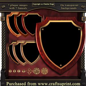 7 Badge Plaque Images with 7 Finnials.