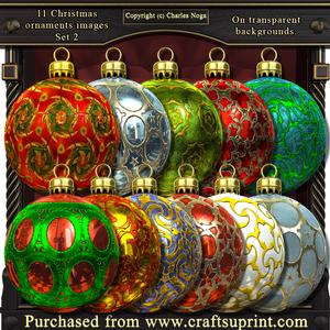 11 Christmas Ornaments Set #2