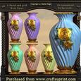 6 Pastel Colored Rose Vases