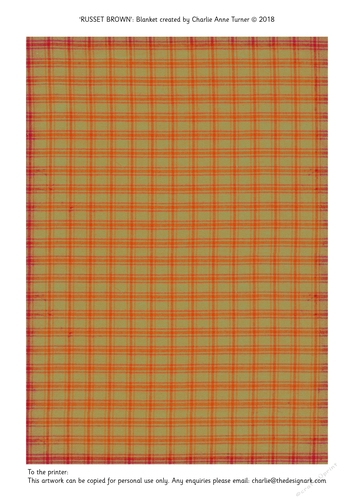 Olive and Orange Blanket Russet Brown Backing Paper