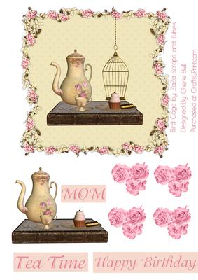 Ladies Floral Tea Time Birthday Card