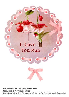 Hummingbird and Flowers Mum's Day Topper