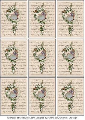 Vintage Floral Butterflies Atc Sheet
