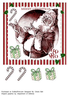 Vintage Santa Christmas Topper