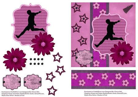 Girly Soccer Topper Card Kit