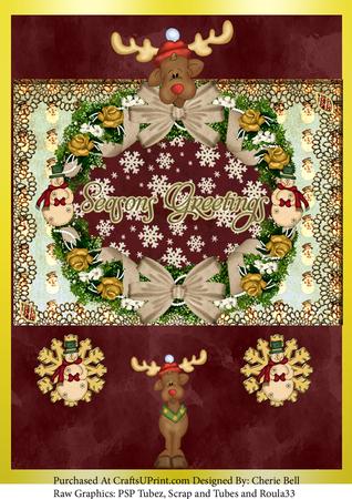 Vintage Reindeer and Snowman Christmas Step by Step Kit