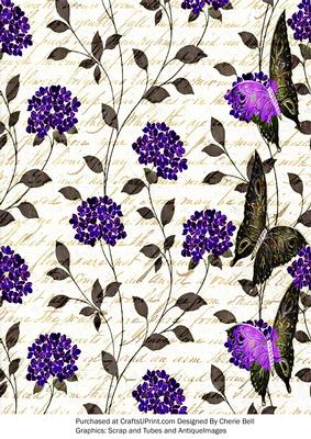 Vintage Floral Butterflies Paper2