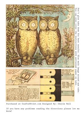 Vintage Moving Eyes Owl Card