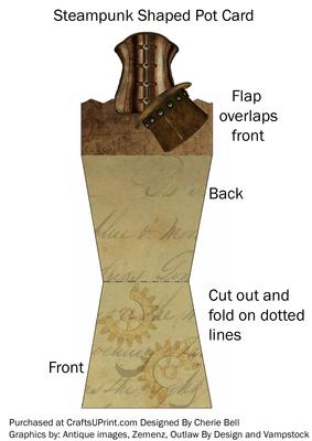 Steampunk Corset and Hat Pot Shaped All Occasion Card