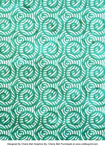 Paradise Green Watercolor Swirls