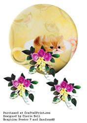 Kitten Floral Tea Cup Step by Step Topper