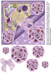 Vintage Victorian Floral Lavendar Postcard Topper