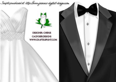 Tuxedo and Wedding Dress Invitation