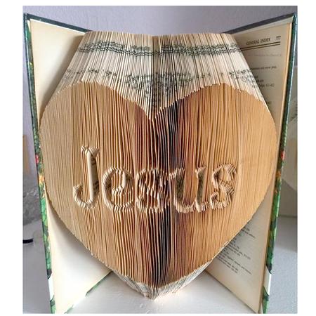 Book Folding Pattern - Jesus in Heart - Bookami - 404 Folds