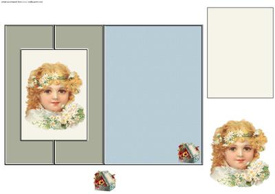 Vintage Child Fold Back Card