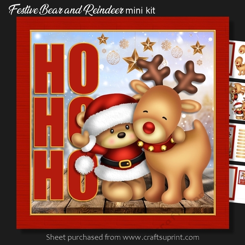 Festive Bear and Reindeer mini kt