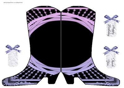 Black Boots Shaped Card