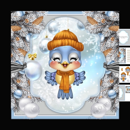 Christmas bluebird mini kit