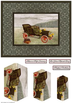 Vintage Car Card Front