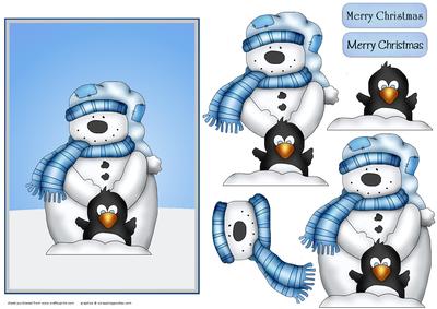 Penguin and Snowman Card Front