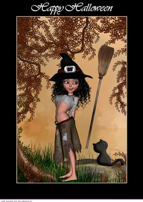 Witchy A4 Halloween Card