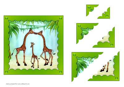Giraffe Family Stacker Card