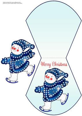 Snowman Skater Wobble Card