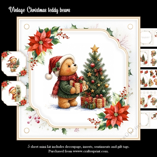 Vintage Christmas teddy bears 2
