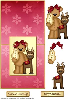 Christmas Bear Over the Edge Card
