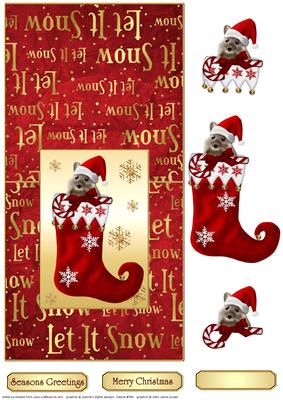 Christmas Mouse Folded Card
