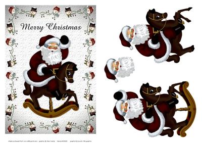 Christmas Rocking Horse Card Front
