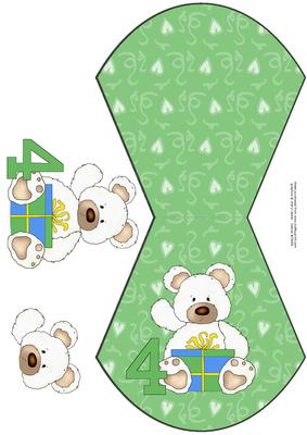 Age 4 Teddy Wobble Card
