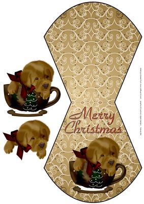Xmas Pup in a Cup Wobble Card