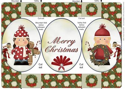Christmas Girls Folded Pop Up