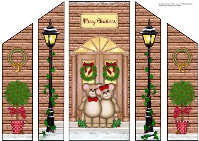 Christmas Teddy Scene Folded Card