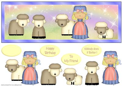 Little Bo Peep Large Dl Card