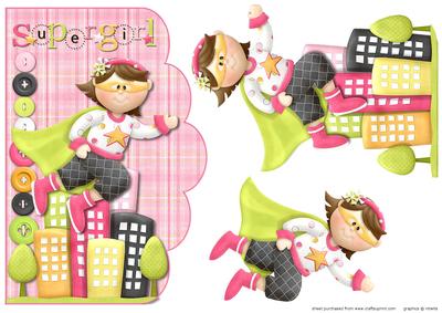 Supergirl Scalloped Card Front