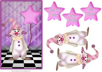 Birthday Clown Card Front