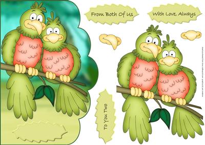 Love Birds Scalloped Card Front