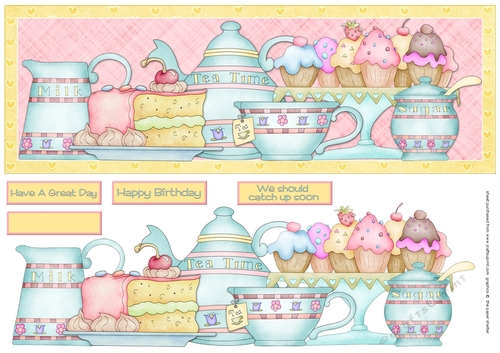 Tea and Cake Large Dl Card