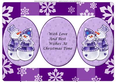 Snow Couple Oval Pop Up Card
