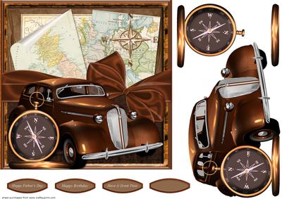 Vintage Car Card Front