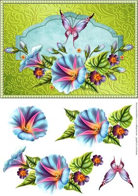 Butterfly and Pansies