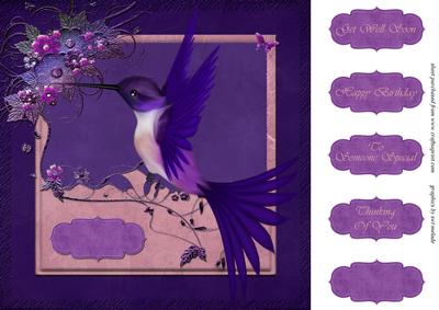 Humming Bird Topper Card