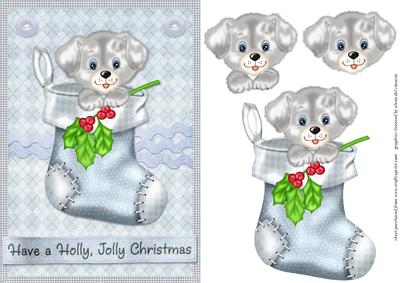 Christmas Puppy in Stocking