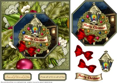 Christmas Lantern and Wreath