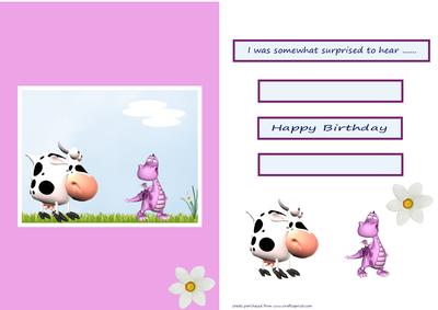 Cow V Dino Card Front